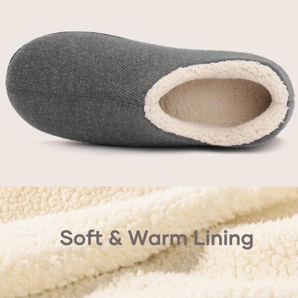 Stylish Grey Women's Indoor Loafers with Memory Foam & Non-Slip Outsole - Size 9 - Picture 5 of 9